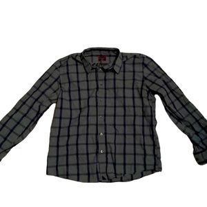 UNTUCKit mens XL gray and navy plaid button up long sleeve shirt